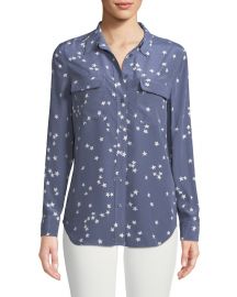 Equipment Slim Signature Star-Print Shirt at Neiman Marcus